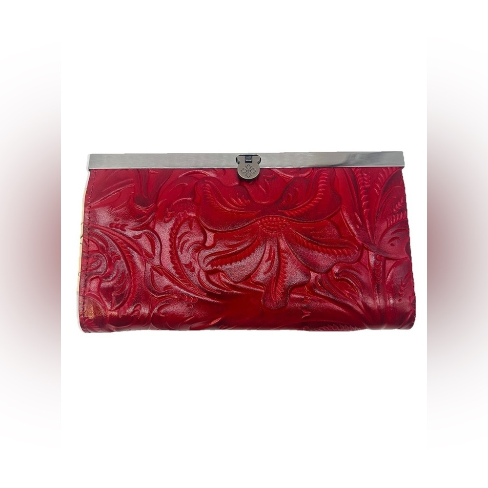 Leather Wallet Patricia Nash Red Embossed Clutch - Picture 5 of 11